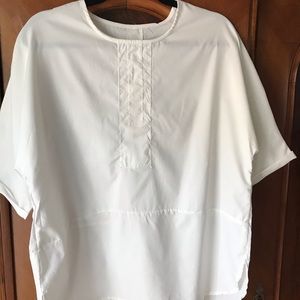 Provence white cotton chemise blouse details